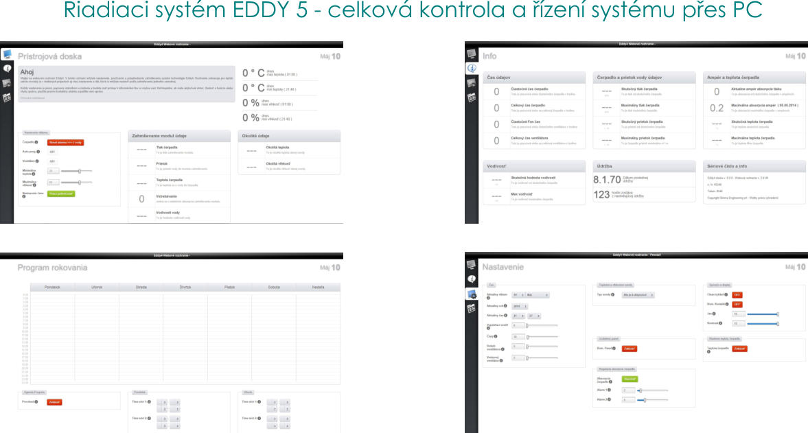 Riadiaci systém EDDY 5 - celková kontrola a řízení systému přes PC